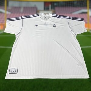 Adidas Real Madrid Soccer Jersey Mens 2XL White Purple BNWT Heat Authentic UEFA!